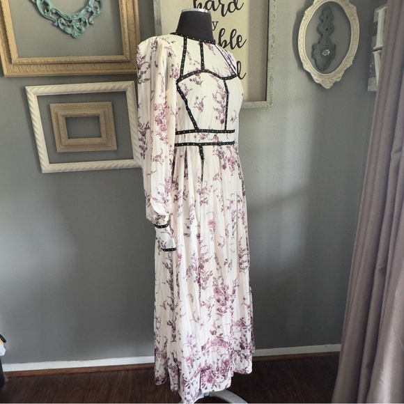 Karen Millen x Lydia Millen Floral Stud Trim Drama Maxi Dress - Picture 4 of 11